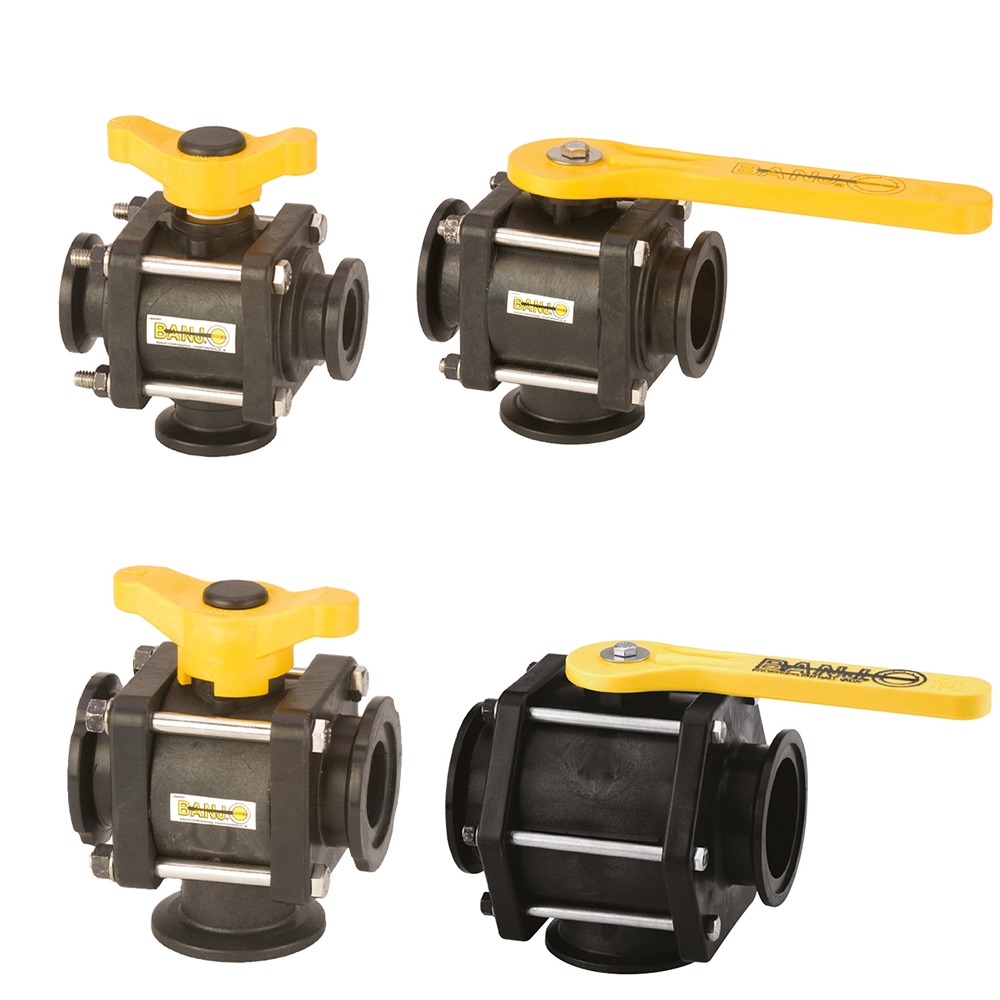 VÁLVULAS DE BOLA DE CARGA INFERIOR DE 3 VÍAS